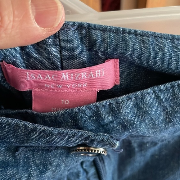 saac Mizrahi Tailored Shorts Womens Sz 10 Blue Heathered Stretch 5" Inseam - Picture 3 of 3